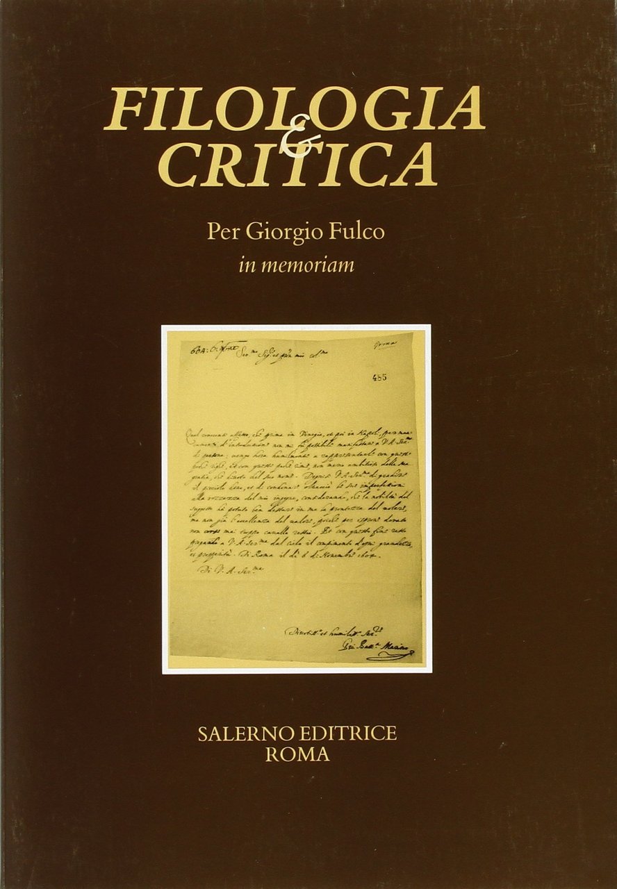 Per Giorgio Fulco in memoriam. Fascicolo speciale di «Filologia e …