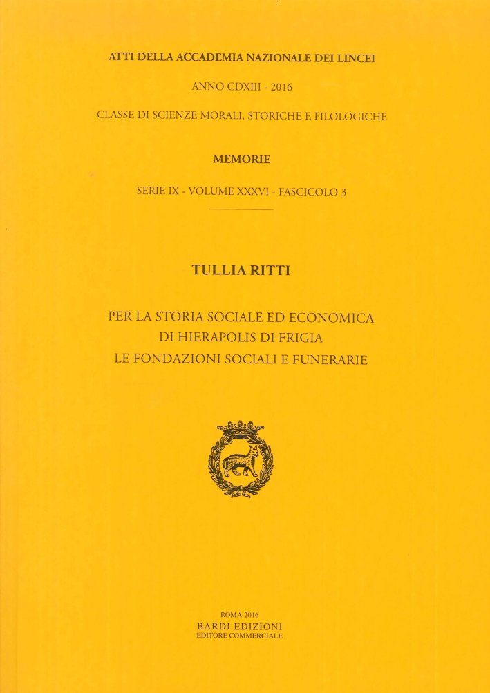 Per la Storia Sociale ed Economica di Hierapolis di Frigia … | Immagine principale