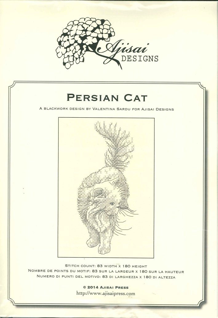 Persian Cat. Blackwork and Cross Stitch Design | Immagine principale