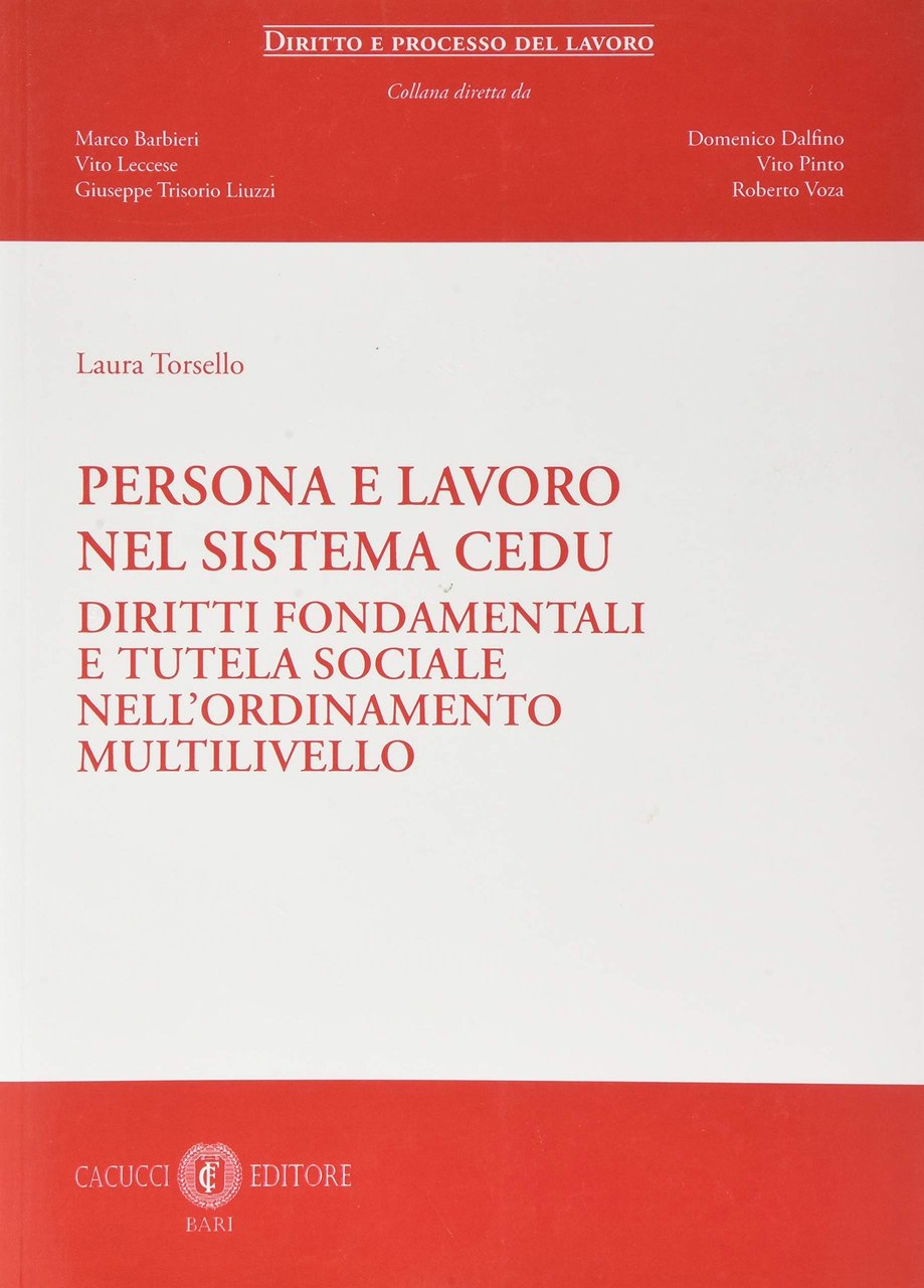 Persona e lavoro nel sistema CEDU. Diritti fondamentali e tutela … | Immagine principale