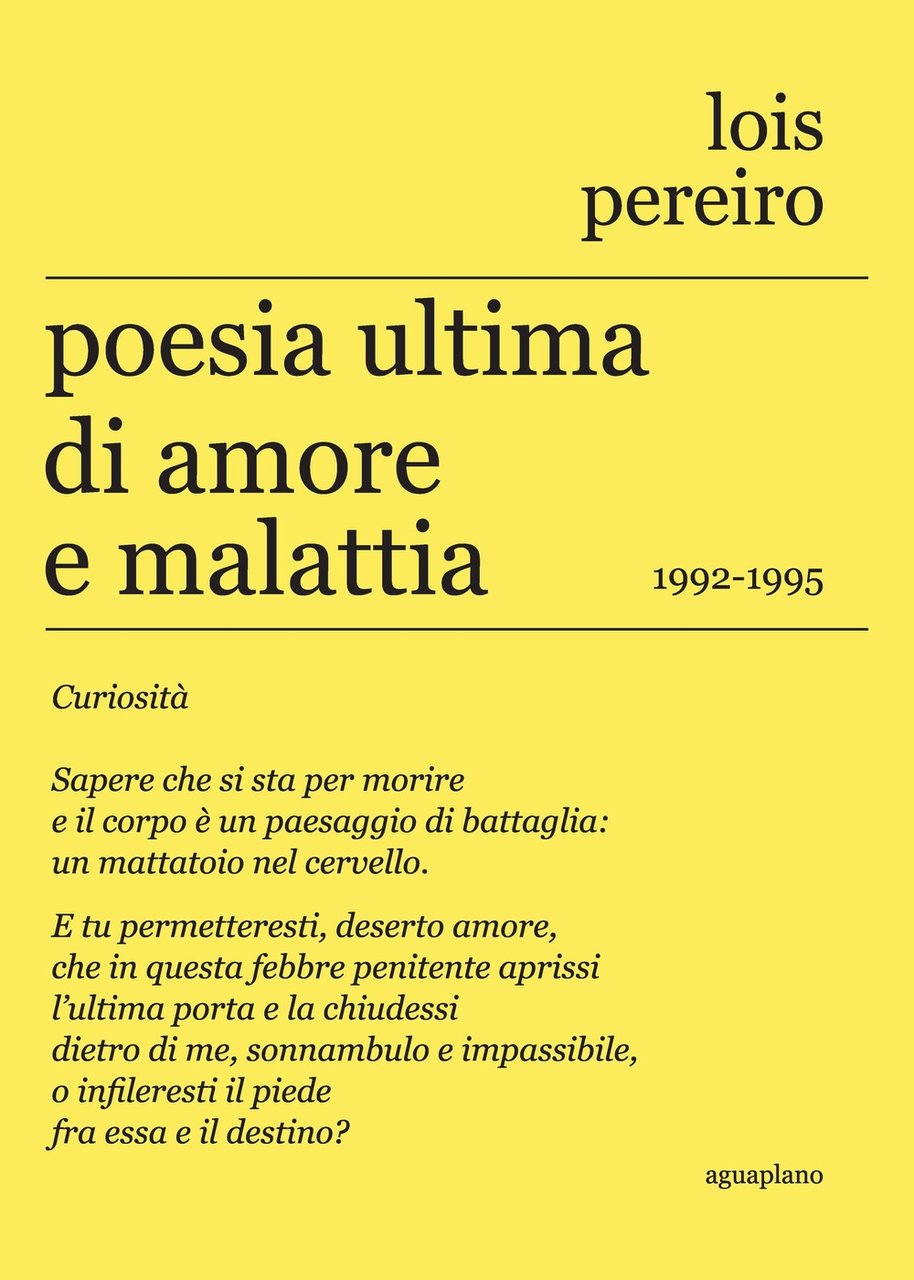 Poesia ultima di amore e malattia. 1992-1995. Testo in lingua … | Immagine principale
