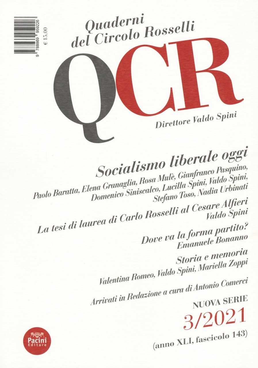 QRC. Quaderni del Circolo Rosselli (2021). Vol. 3