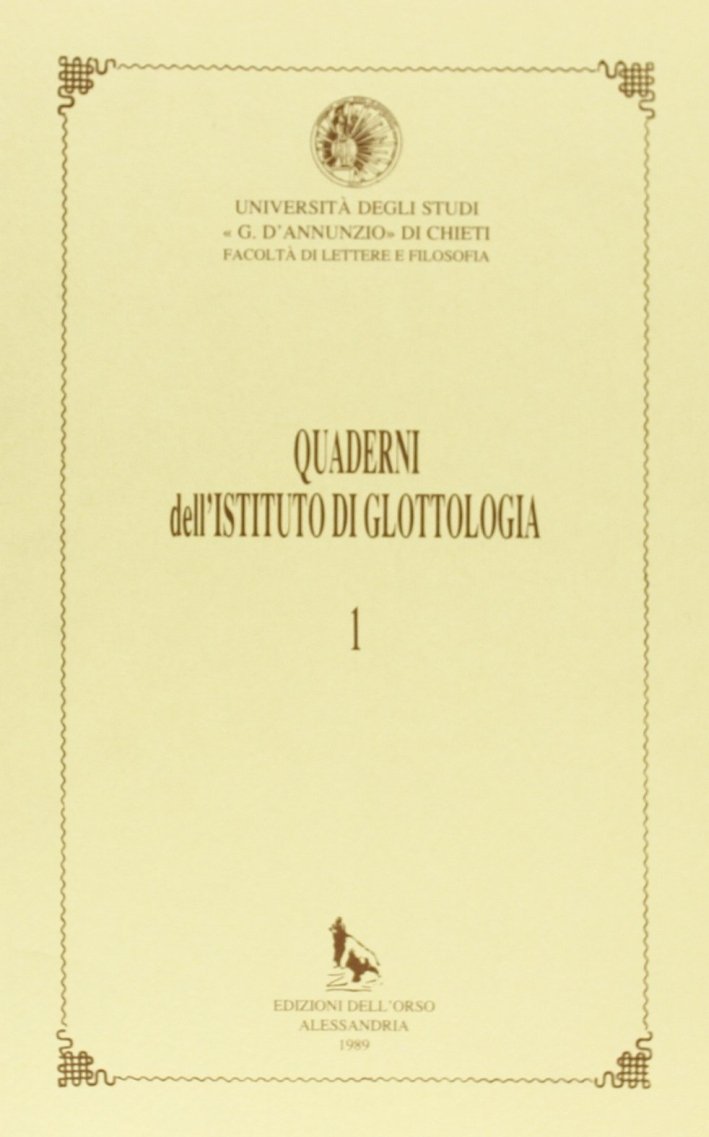 Quaderni della sezione di glottologia e linguistica del Dipartimento di …