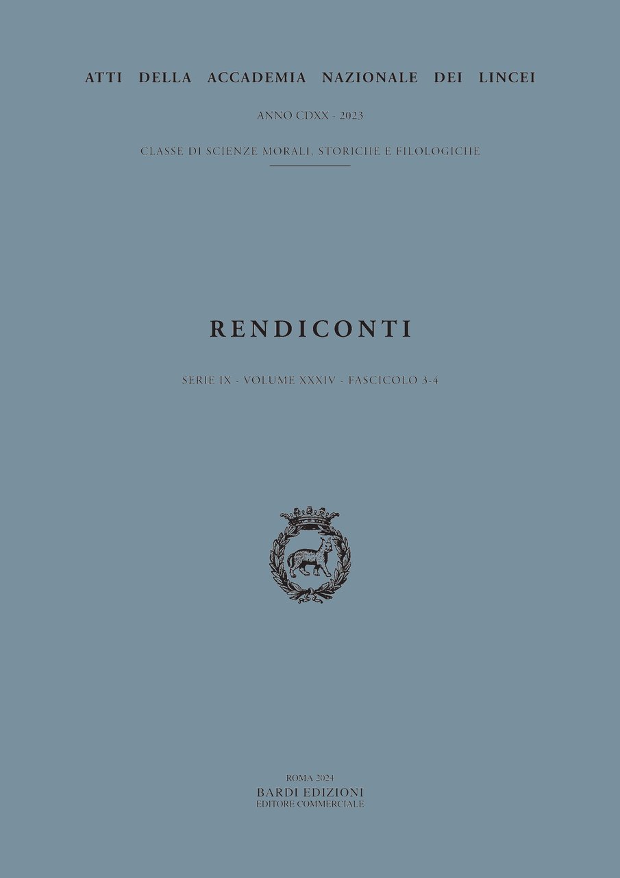 Rendiconti Lincei. Scienze Morali, Storiche e Filologiche. Serie IX - …