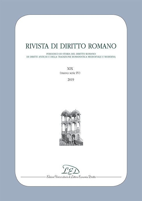 Rivista di diritto romano. Nuova serie (2019). Vol. 19 | Immagine principale