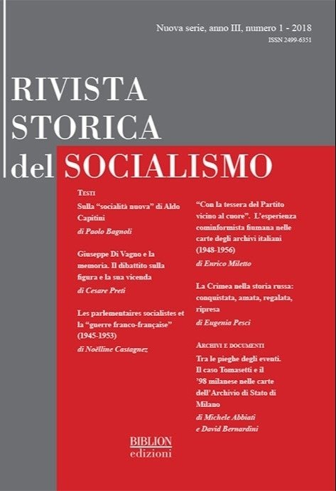 Rivista Storica del Socialismo Numero 1/2018 | Immagine principale