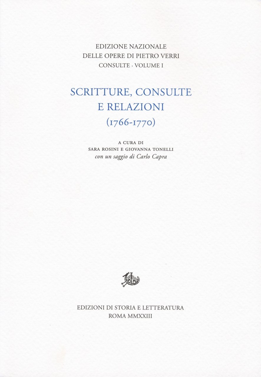 Scritture, consulte e relazioni (1766-1770)