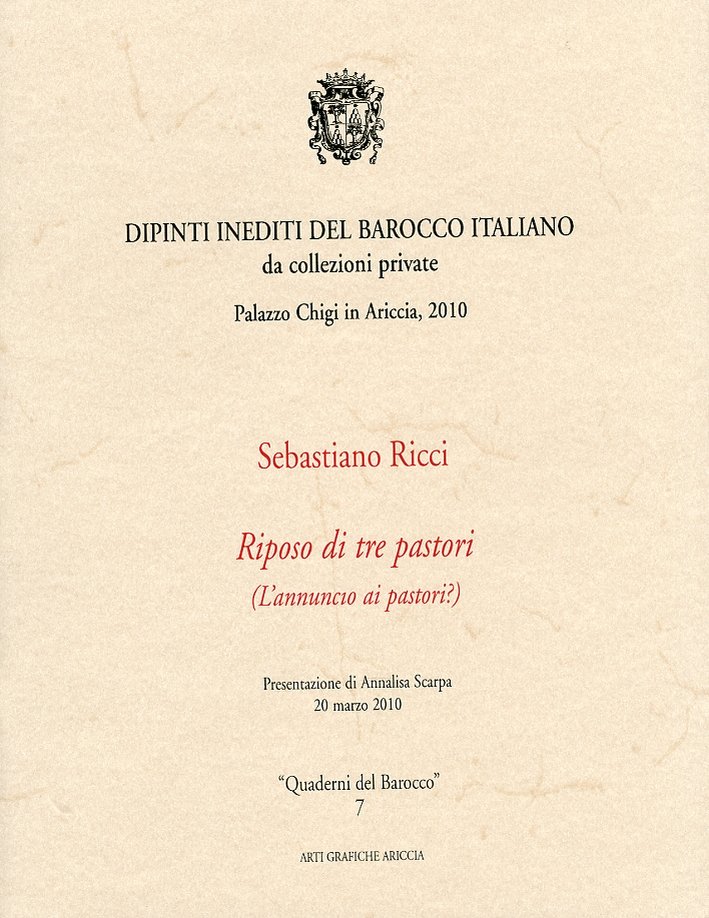 Sebastiano Ricci. Riposo di tre pastori. (L'annuncio ai pastori?), Ariccia, …