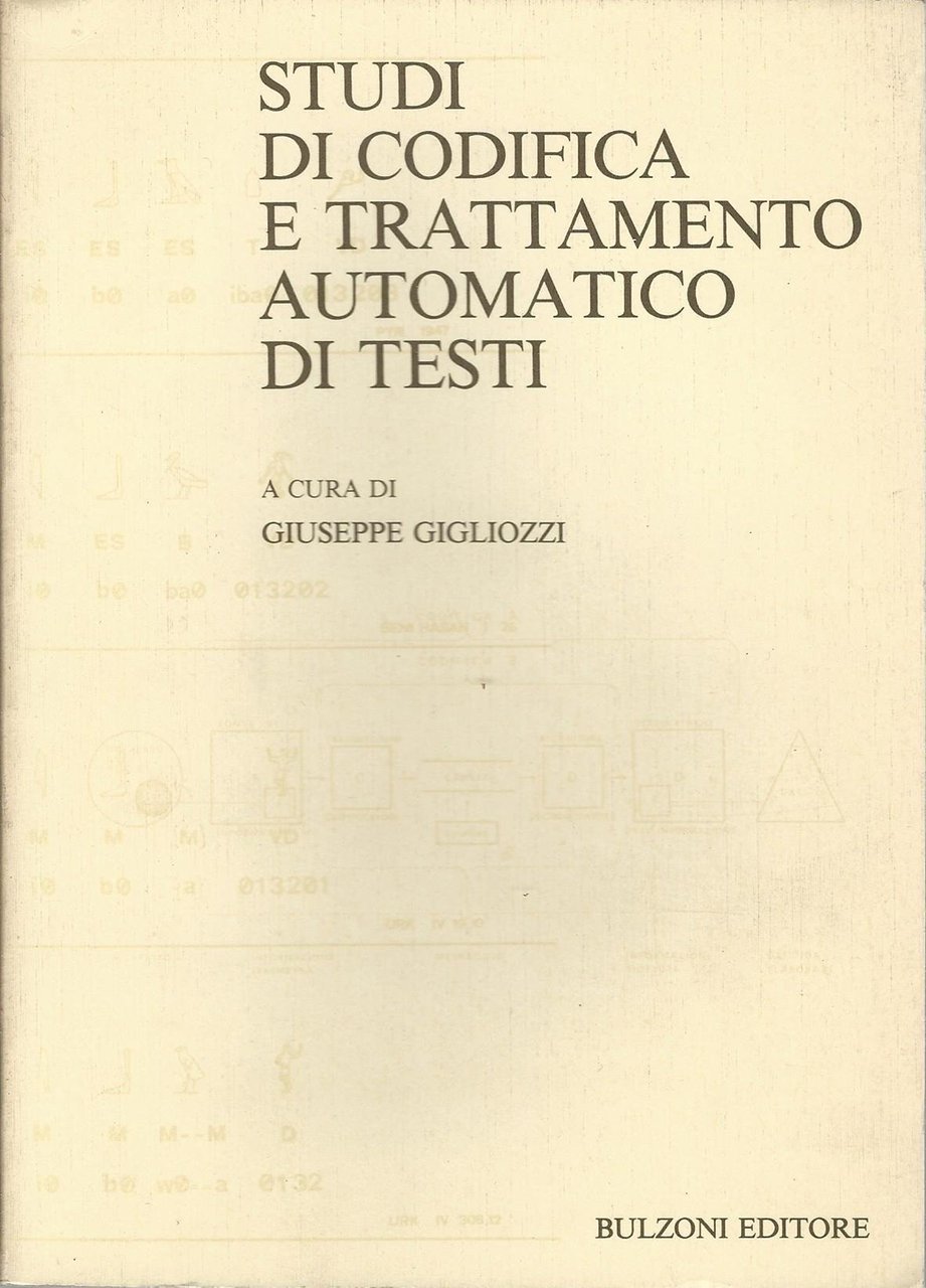 Studi di codifica e trattamento automatico di testi, Roma, Bulzoni, … | Immagine principale