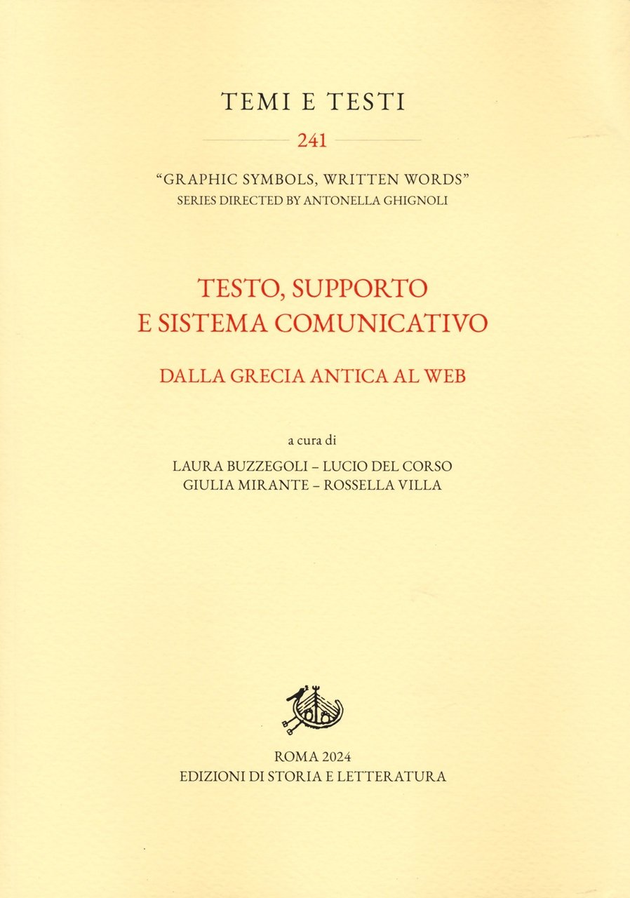 Testo, supporto e sistema comunicativo