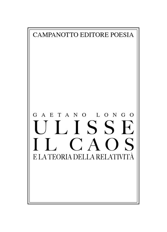 Ulisse, il Caos e la Teoria della Relatività