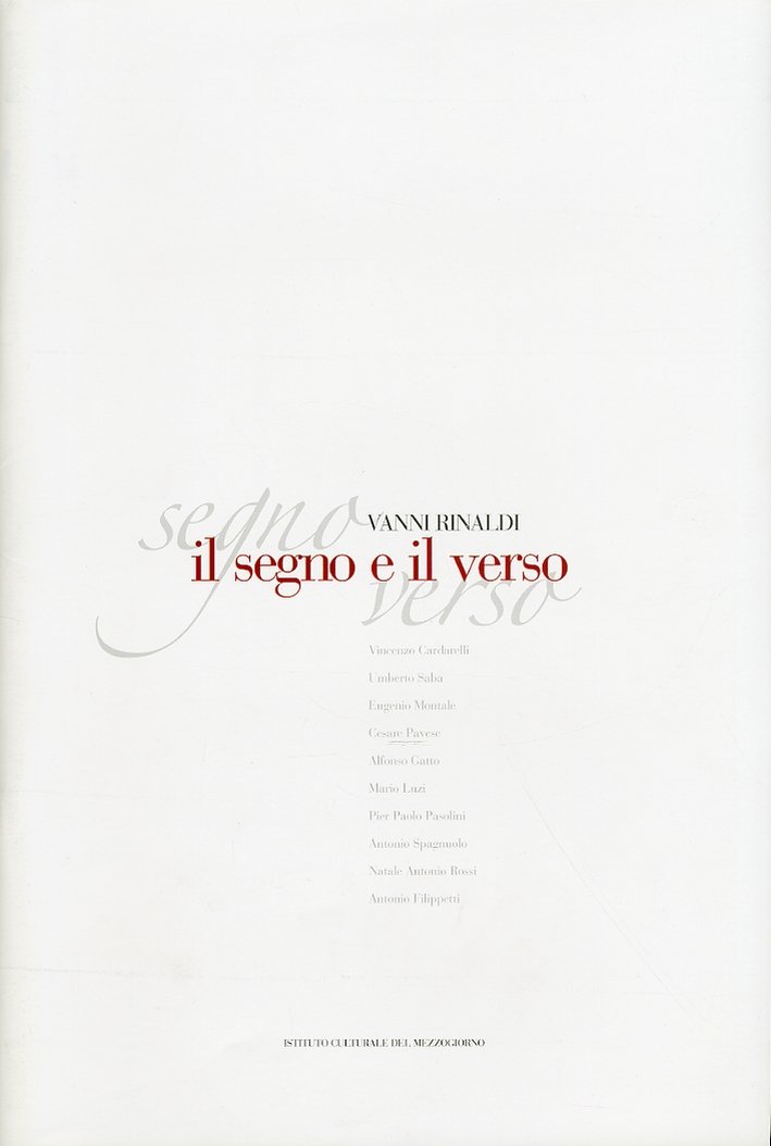 Vanni Rinaldi. Il segno e il verso, Napoli, Istituto Culturale … | Immagine principale