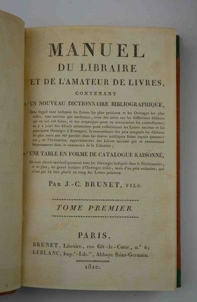 Manuel du libraire et de l'amateur de livres. | Immagine Gallery 2