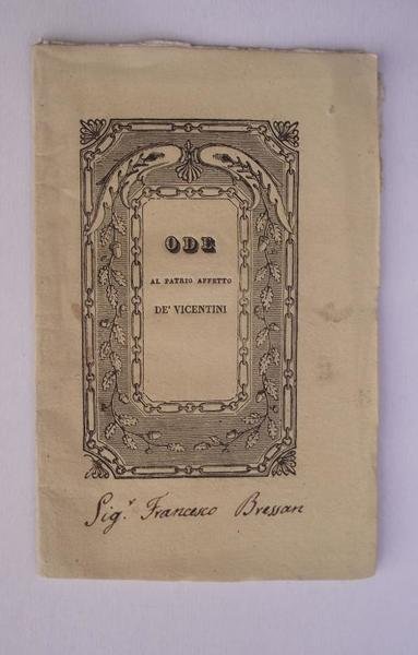 Ode al patrio affetto de' Vicentini. Un umile loro concittadino. … | Immagine principale