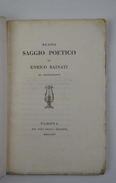 Nuovo saggio poetico di Enrico Rainati di Castefranco. | Immagine principale