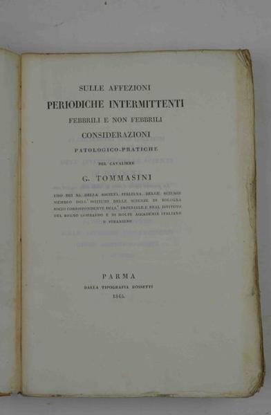 Sulle affezioni periodiche intermittenti febbrili e non febbrili. Considerazioni patologico-pratiche. | Immagine principale