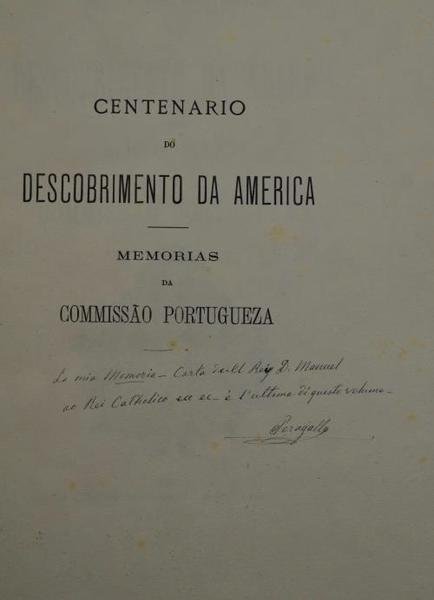 Centenario do descobrimento da America. Memorias da Commissao Portugueza.