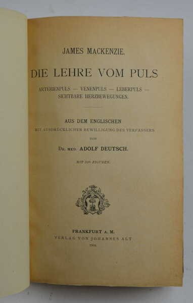 Die Lehre vom Puls. Arterienpuls - Venenpuls - Leberpuls - …