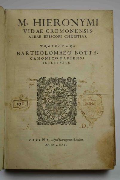 Christias, presbytero Bartholomaeo Botta canonico papiensi interprete.