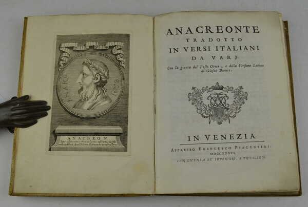 Anacreonte tradotto in versi italiani da varj. Con la giunta …