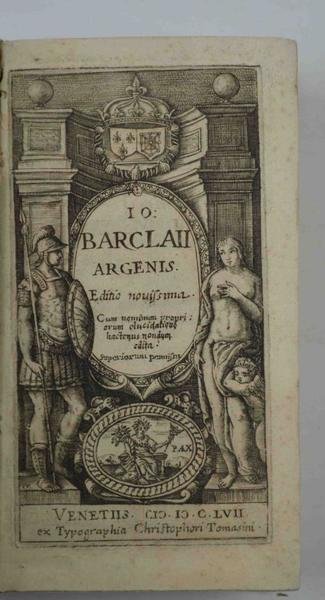 Argenis. Editio novissima.