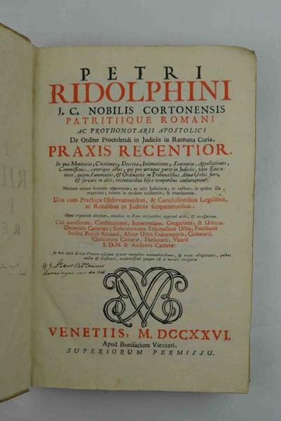 De ordine procedendi in judiciis in Romana Curia, praxis recentior. …