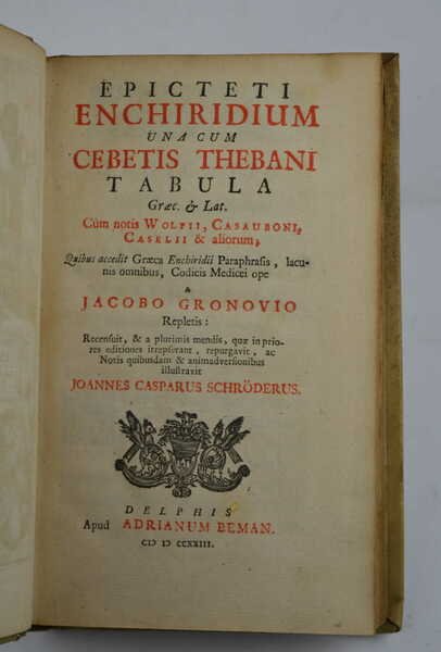 Enchiridium una cum Cebetis Thebani tabula Graec. et Lat. Cum …