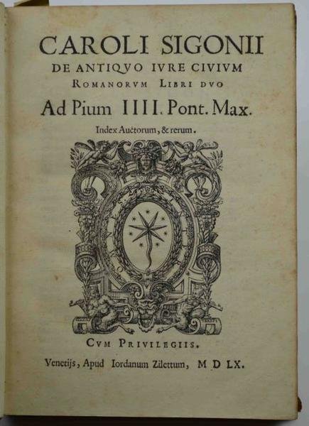 De Antiquo Iure Civium Romanorum Libri Duo. Ad Pium IIII …