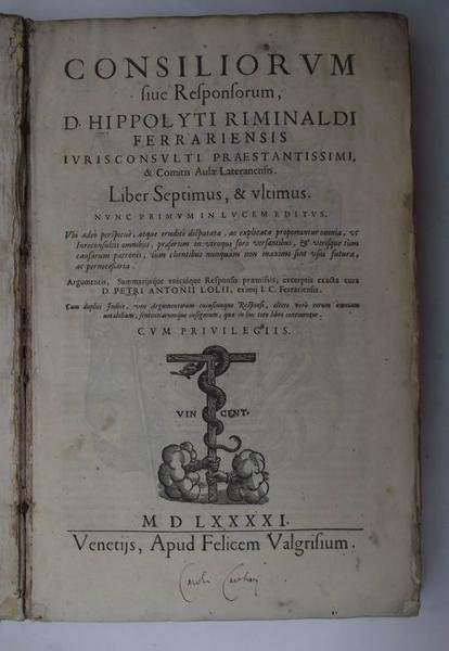 Consiliorum sive Responsorum. liber sepitimus et ultimus… | Immagine principale