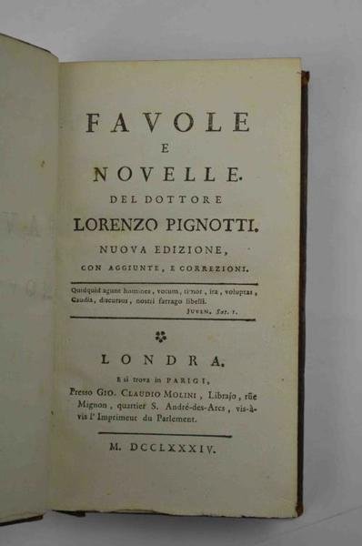 Favole e novelle... Nuova edizione con aggiunte, e correzioni.