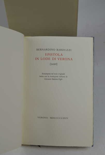 Epistola in lode di Verona (1489) Ristampata nel testo originale … | Immagine Gallery 2