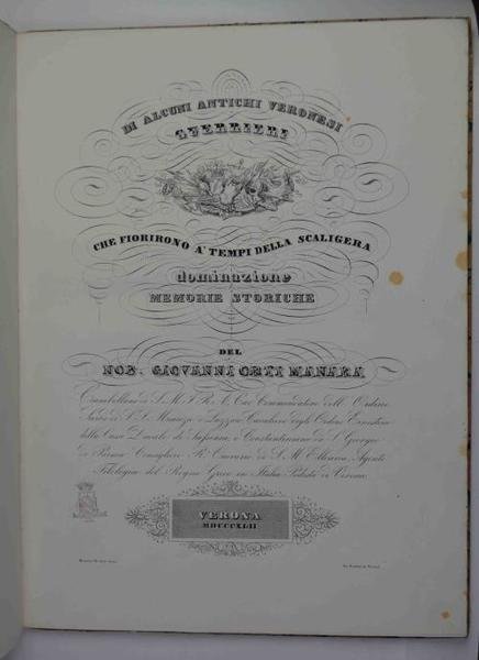 Di alcuni antichi veronesi guerrieri che fiorirono a' tempi della … | Immagine principale