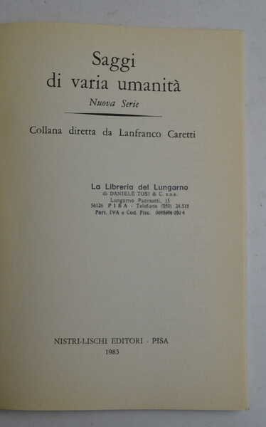 Saggi di varia umanità. Nuova serie.