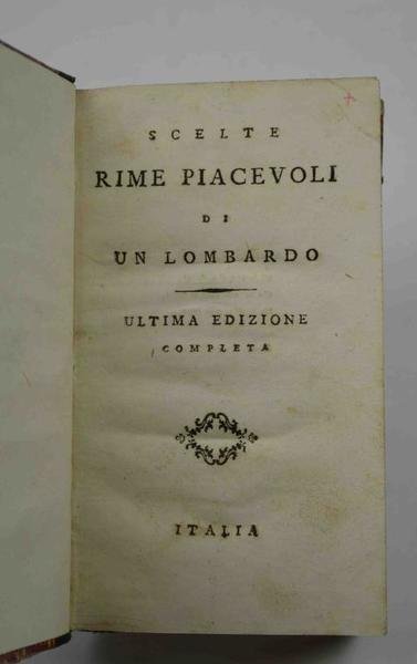 Scelte rime piacevoli di un lombardo. Ultima edizione completa. | Immagine principale