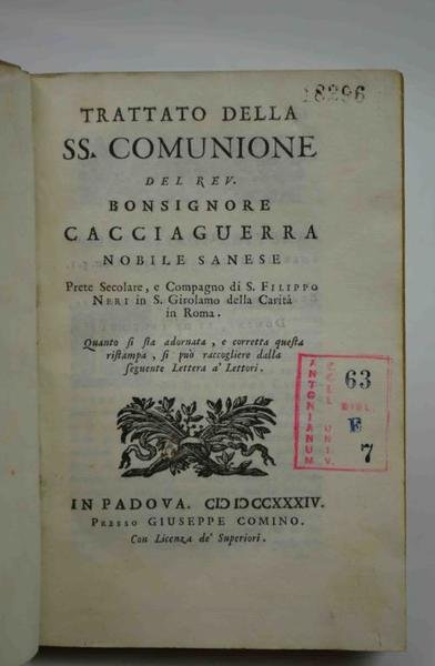Trattato della SS. Comunione… | Immagine Gallery 2