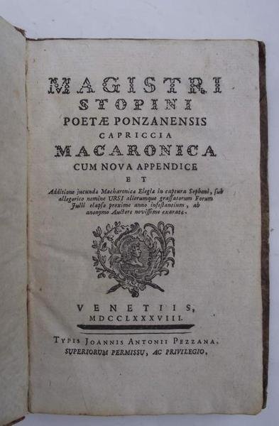 Magistri Stopini poetae ponzanensis Capriccia Macaronica cum nova appendice. | Immagine principale