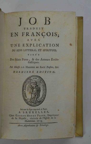 Job traduit en francois avec une explication du sens litteral … | Immagine Gallery 2