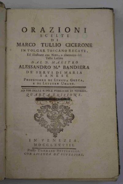 Orazioni scelte. in volgar toscano recate, ed illustrate con note, … | Immagine Gallery 2