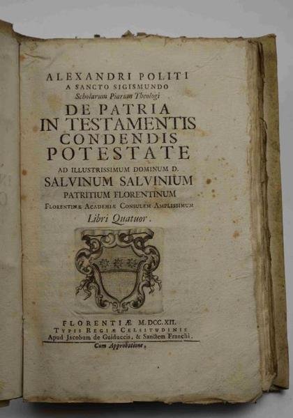 De patria in testamentis condendis potestate. Libri quatuor.