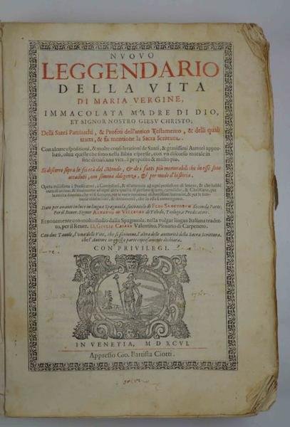 Nuovo leggendario della vita di Maria Vergine immacolata madre di … | Immagine principale