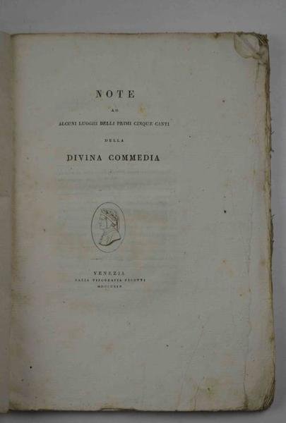 Note ad alcuni luoghi delli primi cinque canti della Divina Commedia.
