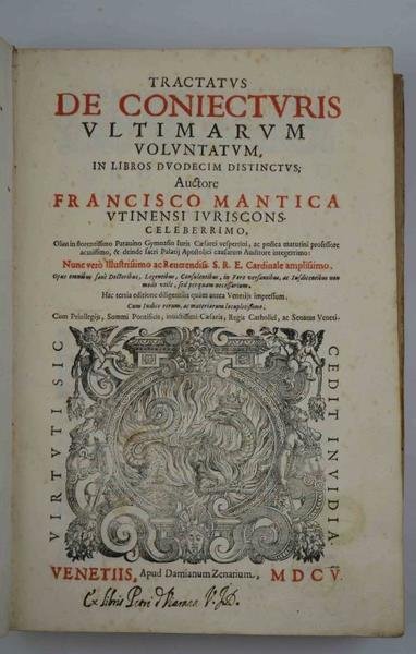 De coniecturis ultimarum voluntatum, in libros duodecim distinctus. | Immagine Gallery 2