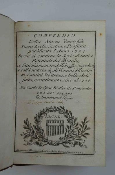 Compendio della Storia Universale Sacra Ecclesiastica e Profana pubblicata l'anno … | Immagine principale