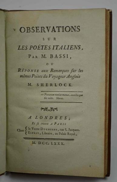 Observations sur les poëtes italiens, par M. Bassi, ou Réponse … | Immagine Gallery 2