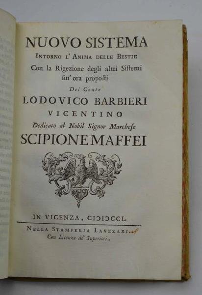 Trattenimento filosofico sopra il linguaggio delle bestie tradotto dalla franzese …