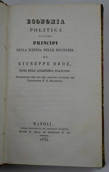 Economia politica ovvero principi della scienza delle ricchezze… Traduzione per … | Immagine Gallery 4