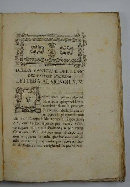 Della vanità e del lusso del vestire moderno. Lettera al …
