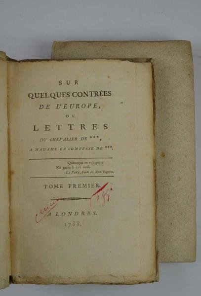 Sur quelques contrées de l'Europe, ou lettres du Chevalier de***…