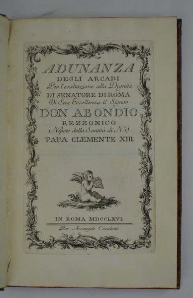 Adunanza degli Arcadi per l'esaltazione alla Dignità di Senatore di …