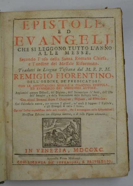 Epistole ed Evangelj che si leggono tutto l'anno alle messe …
